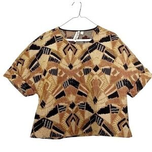Anthropologie Dolan East Coast Collection Tapestry Knit Boxy Top Medium Tribal